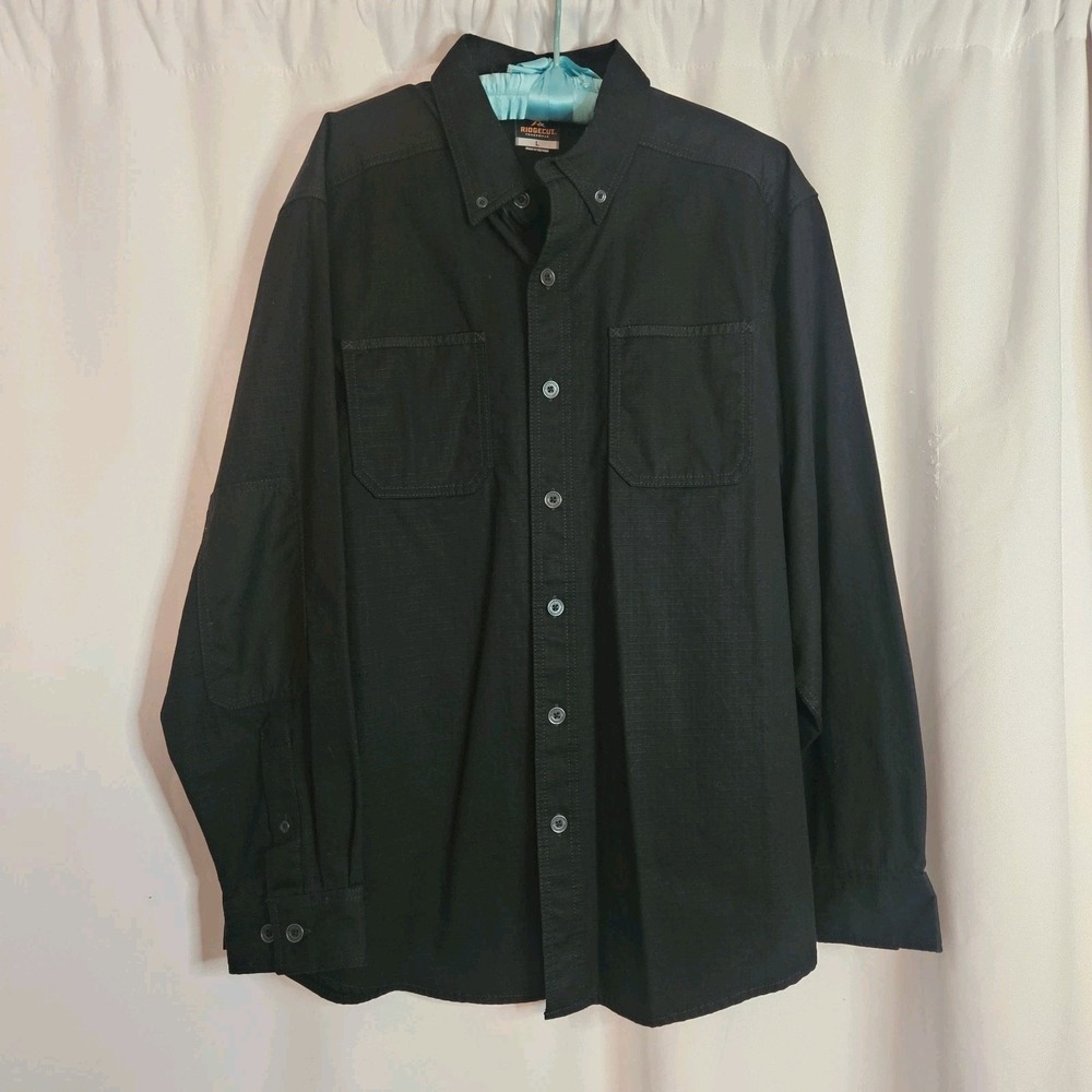 Ridgecut‎ Toughwear Shirt Large Mens Longsleeve Ripstop Button Down Workwear